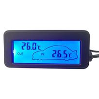 Skaitmeninis termometras automobiliui, Automobilio termometras vidinis lauko, Automobilio LCD skaitmeninis ekranas, Vidinis lauko termometras sunkvežimiui, visureigiui 7.6*3.4*1.5cm mėlyna