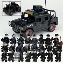 MOC Humvee Black SWAT Kids Surinkite statybinių blokų žaislų ginklų priedus
