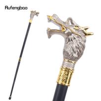Nuobodu balta juoda prabangi drakono galva vaikščiojimo lazdelė, madinga dekoratyvinė lazda Gentleman Elegant Cosplay Cane Crosier 93 cm
