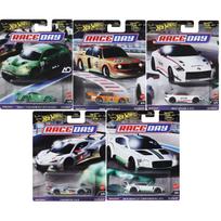 Hot Wheels Premium Race Day Car Culture Modeliukų rinkinys ROXY 2023 Porsche 911,Nissan Z GT4,Bentley Continental GT3,BMW 320 Group5,Corvette C8 R