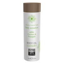 HOT - Shiatsu Luxury - valgomasis masažo aliejus - kokosų-ananasų (75 ml)