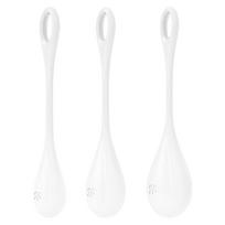 Satisfyer Yoni Power 1 - geišos kamuoliukų rinkinys - baltas - 3 dalių