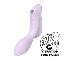 Satisfyer Curvy Trinity 2 - klitorio ir vaginalinis vibratoriaus - purpurinis