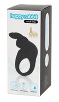 Happyrabbit - vibruojantis penio žiedas - įkraunamas - juodas