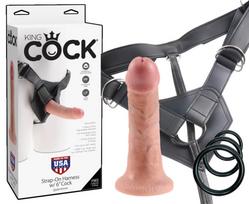 King Cock - prisegamas dirželis su dildo - natūrali spalva 6