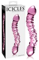 Icicles No. 55 - dvigubas G taško stiklinis dildo - rožinis