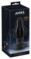 ANOS - gofruotas minkštas analinis kaištis - 7 cm (juodas)