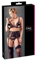 Cottelli Plus Size - nėrinių apatinio trikotažo rinkinys - juoda