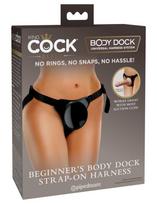 King Cock Elite - strap-on diržas pradedantiesiems - juoda
