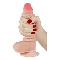 Lovetoy Sliding-Skin - dvigubas dildo - 18 cm - kūno spalvos