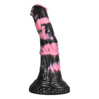Bad Horse - silikoninis arklio penio dildo - 18 cm (juoda-rožinė)