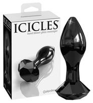 Icicles No. 78 - stiklinis analinis kaištis - kūginis - juodas