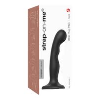 Strap-on-me - lenktas dildo su siurbtuku - juodas, S dydis