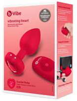 b-Vibe širdelė - įkraunamas, nuotoliniu būdu valdomas analinis vibratorius (raudonas)