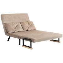 Miegamasis fotelis, svečių lova, mediniai porankiai, metalinis rėmas, iki 120 kg, 102x73x81 cm, šviesiai rudos spalvos