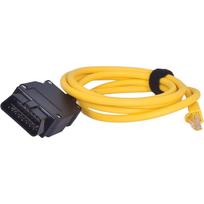 RJ-45 kabelis, prijungimo įrankiai, eternetas į OBD, sąsajos kabelis, kodavimas F serijai BMW 15*12*2cm geltona/juoda