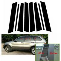 8 vnt./rinkinys Automobilio durų langų apdailos stulpelių dangtelio lipdukai BMW X5 E53 2000-2006 m. Automobilio stilius