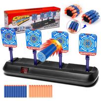 Elektroninis skaitmeninis taikinys, skirtas „Nerf“ ginklams, automatinio nustatymo išmanusis šviesos garso efekto taikinys, skirtas „Nerf N-Strike Elite“ / „Mega“ / „Rival“ serijai 31.5*11.7*16.7cm mėlyna/juoda