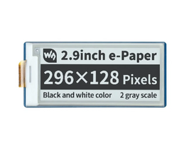 E-paper E-Ink ekranas - 2.9 296x128px - SPI - juodai baltas - Raspberry Pi Pico - Waveshare 19408
