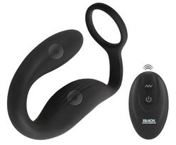 Black Velvets Cock Ring with RC Butt Plug