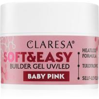 Claresa Soft&Easy Builder Gel gelis, nagų lako pagrindas nagams atspalvis Baby Pink 12 g