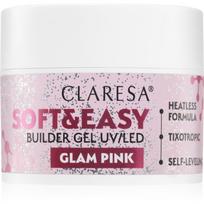 Claresa Soft&Easy Builder Gel gelis, nagų lako pagrindas nagams atspalvis Glam Pink 45 g