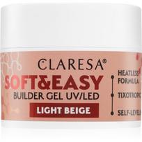 Claresa Soft&Easy Builder Gel gelis, nagų lako pagrindas nagams atspalvis Light Beige 12 g