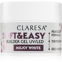 Claresa Soft&Easy Builder Gel gelis, nagų lako pagrindas nagams atspalvis Milky White 12 g