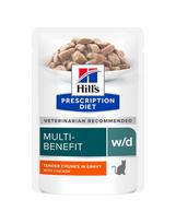 HILL'S PRESCRIPTION DIET Feline w/d Multi-Benefit z vištiena 12x85 g paketėliuose