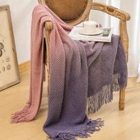 Megztas pledas sofai ir lovai, minkštas ir jaukus megztas pledas su kutais, lengvas dekoratyvinis pledas, sodybos stiliaus šiltas austas pledas 130*170CM +tassels  620g