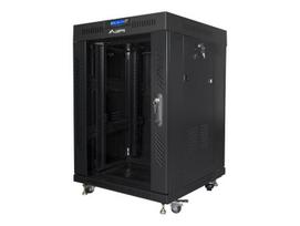 Lanberg | Rack cabinet 19" free-standing 15U/600x600 (flat pack) with glass door, LCD | FF01-6615-12BL | Black|FF01-6615-12BL