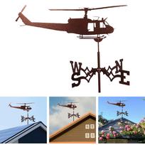 Stogo vėtrungė Sodo kalno kiemo apdaila Nerūdijančio plieno vėtrungė Retro patvari lauko 50x30cm_Helicopter