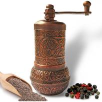 Kavos malūnėlis, varinis kavos malūnėlis, tradicinio stiliaus varinis kavos malūnėlis, autentiška kavos patirtis