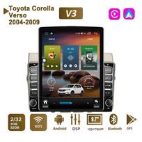 9,7 colio Android automobilio radijas, skirtas Toyota Corolla Verso 2004-2009 2 DIN Tesla vertikalus ekranas Carplay Autoradio Multimedia Player 2+32GB