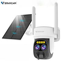 Vstarcam 3MP 2K Outdoor Wifi Dual Lens Camera 5X Zoom PTZ Wireless Solar Camera AI Auto Tracking CCTV Surveillance IP Camera Solar Camera