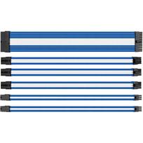 Kabelių prailginimai (Cable Extensions/Sleeves) BALTA-MĖLYNA (24PIN 2x 8PIN PCIE 2x 6PIN PCIE 1x 8PIN EPS (CPU)