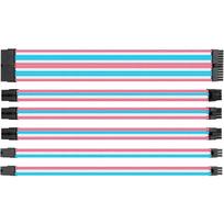 Kabelių prailginimai (Cable Extensions/Sleeves) (24PIN 2x 8PIN PCIE 2x 6PIN PCIE 1x 8PIN EPS (CPU) ROŽINĖ-BALTA-MĖLYNA