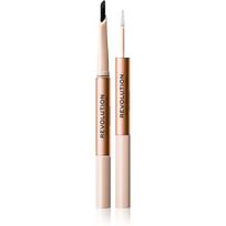Revolution Fluffy Brow Filter Duo dvipusis antakių pieštukas fiksacijai ir formai palaikyti atspalvis Ash Brown 0.12 g