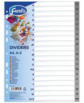 Skiriamieji plastikiniai lapai FOROFIS, A-Z, vienspalviai, A4