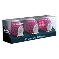 Satisfyer Egg Bubble - masturbatorius vyrams - 3 vnt kiaušiniai