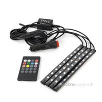 Automobilio salono  apšvietimas  4 juostos 9 LED RGB