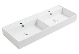 Dvigubas praustuvas Simas Agile 121x46 cm, balta blizgi, AG121D BIANCO