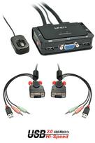 Lindy 2 Port VGA, USB 2.0  AND  Audio  Cable KVM Switch