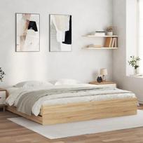 vidaXL Lovos rėmas su stalčiais, ąžuolo, 160x200cm, apdirbta mediena