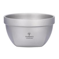 Itin lengvas titano dvigubo sluoksnio dubenėlis lauko kempingui, piknikui, ryžiams, sriubai, salotoms, 500 ml talpos, karščiui sidabras