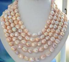 12mm natural Australian south sea gold pink pearl necklace 100inch