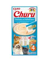 INABA Churu Tuna with seafood 4x14g jūros gėrybės su tunu katėms