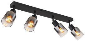 Taškinis šviestuvas GLOBO HUBERTUS, 4 x E14, 40W, 230V, matinės juodos sp, 7 x 56 x 14 cm