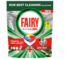 Automatinių indaplovių kapsulės FAIRY Platinum+ Lemon, 36vnt
