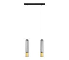 LED Pakabinamas sietynas BARS 2xGU10/4,8W/230V juodas/aukso